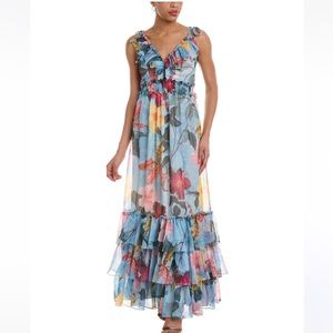 PatBo Hibiscus Ruffle Maxi Dress